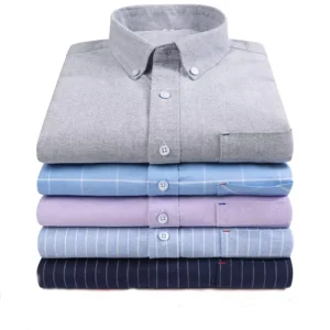 Men’s Long Sleeve Dress Shirt, Recycled Fabric, Elastic, Soft, Slim Fit