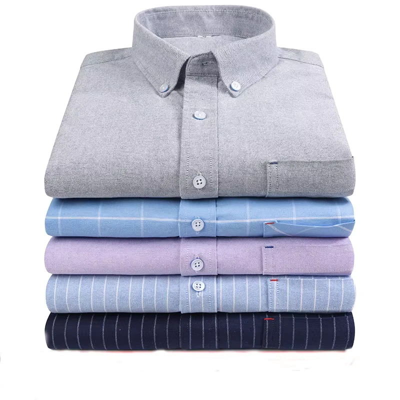 Men's Long Sleeve Dress Shirt, Recycled Fabric, Elastic, Soft, Slim Fit