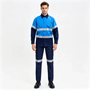 Men’s Long-Sleeve High-Visibility Reflective Work Shirt for Mining, Mechanics, Construction, and Winter Guard Work