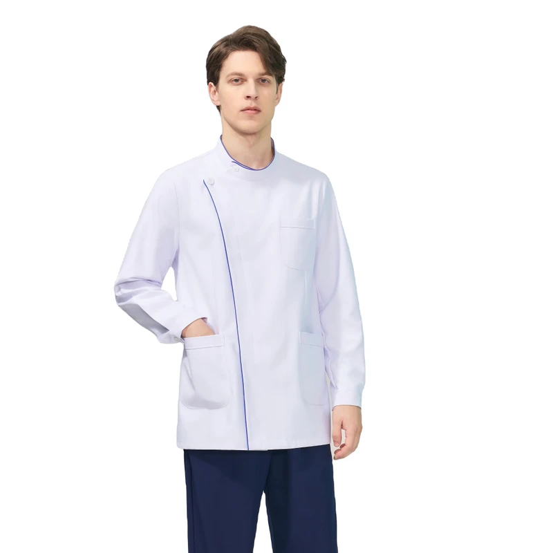 Men's Long-Sleeve Nursing Uniform Set with Pants and Bacteria Isolation