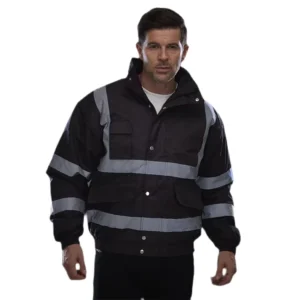 Men’s Long Sleeve Zipper Safety Jacket Reflective Material Night Duty Security Working Jacket Customizable Logo