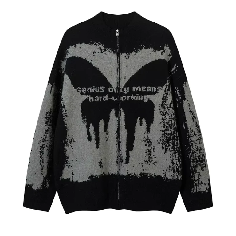 Mens-Loose-Knit-Long-Sleeve-Cardigan-Solid-Color-Cotton-Sweater-with-Zipper-Closure-Winter-Knitting-Machine-Sweaters