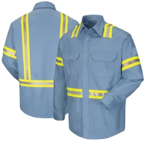 Mens Mechanic Work Shirt Jacket Uniform Hi Vis Shirts