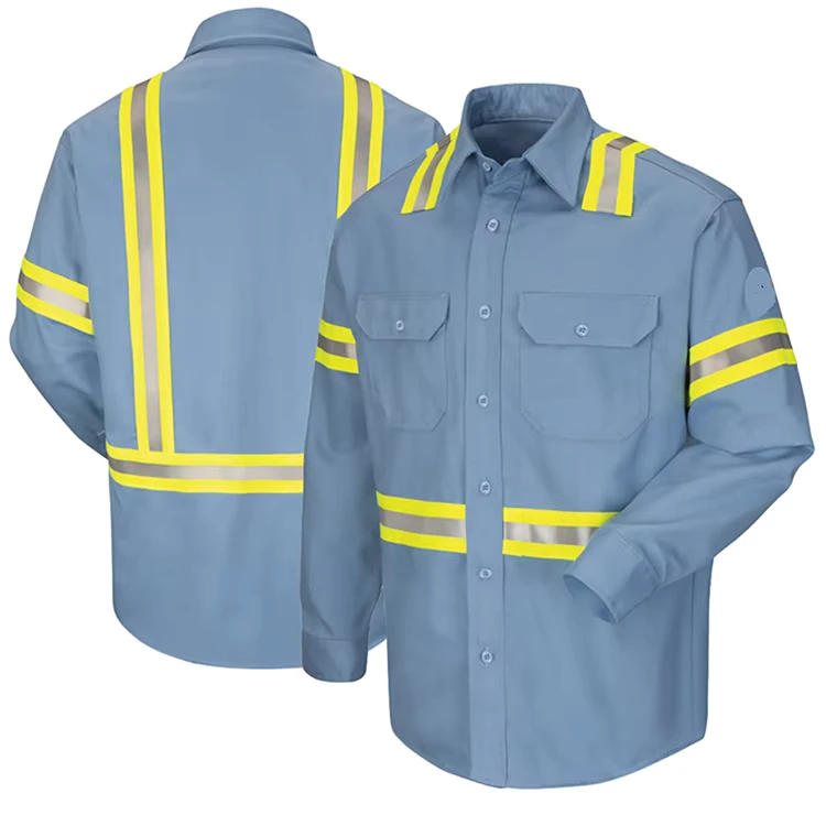 Mens-Mechanic-Work-Shirt-Jacket-Uniform-Hi-Vis-Shirts