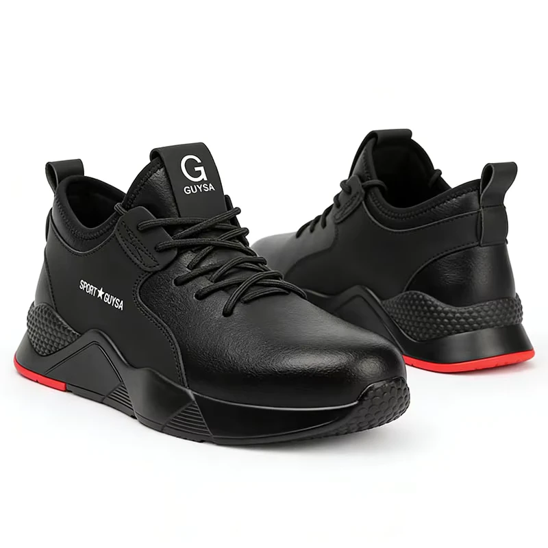 Men's Microfiber Safety Boots Steel Toe Anti-Smash Anti-Puncture Slip-Resistant Industrial Foot Protection