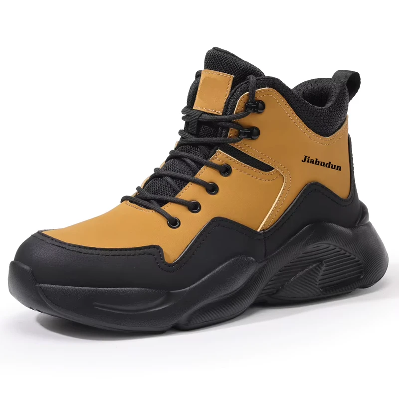 Men's Microfiber Waterproof Steel Toe Safety Shoes High Boots Summer Spring Autumn Non Slip Puncture Resistant Winter Industrial
