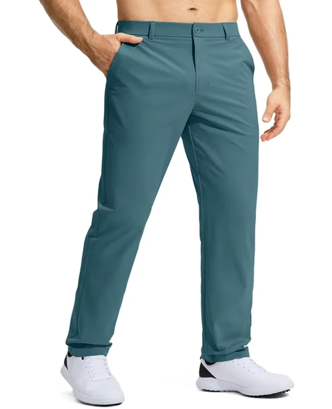 Mens-Mid-Rise-Stretch-Golf-Pants-Straight-Fit-Solid-Color-Quick-Dry-Lightweight-Business-Trousers