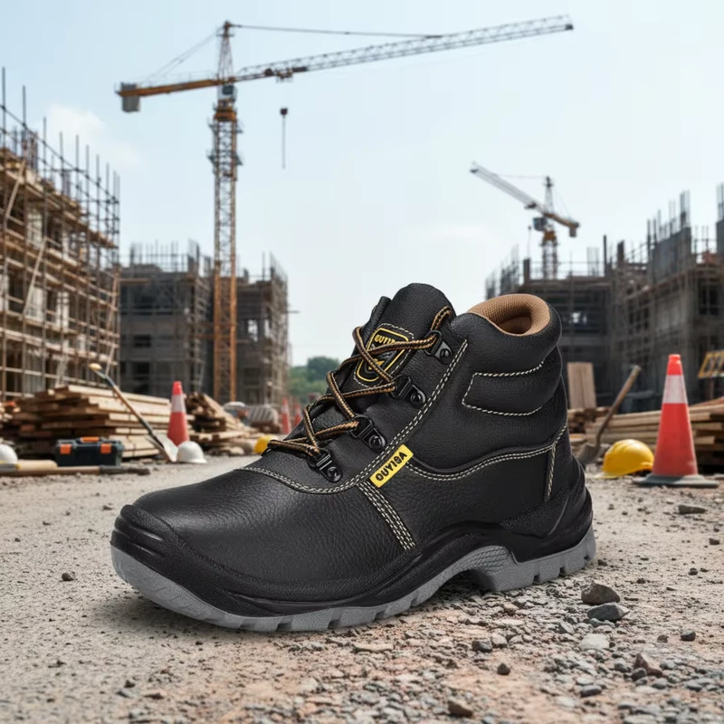 Men's Non-Slip Wear-Resistant Stab-Resistant Steel Toe Leather Safety Work Boots