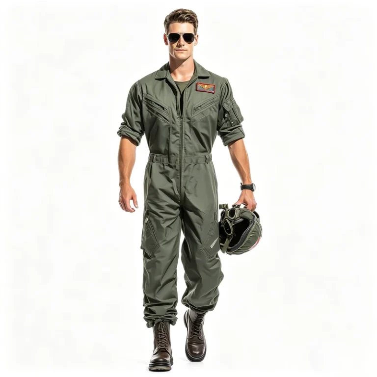 Mens-Olive-Green-Pilot-Flight-Suit-Uniform-Jumpsuit-for-Daily-Wear-Outdoor-Activity