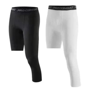 Men’s One Leg Compression Pants Cropped Fitness Leggings Customized Compression Basketball Running Tights