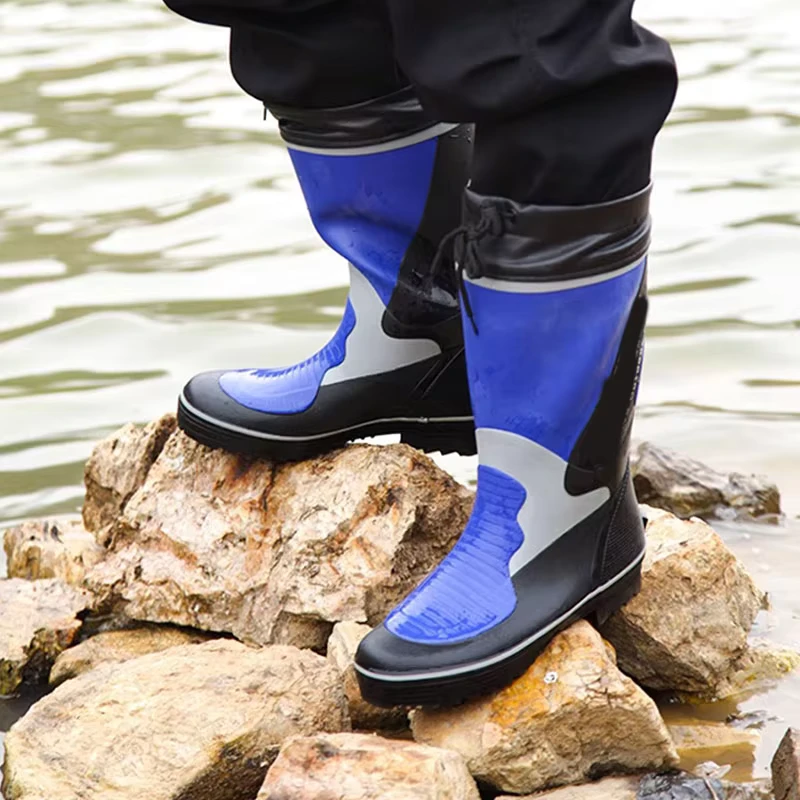 Men's Outdoor Waterproof Soft Rubber Fishing Deck Boots