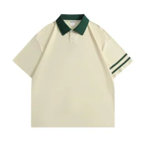 Men’s Oversized Rugby Polo Shirt Custom Logo Short Sleeve Jersey Screen Printing Embroidery