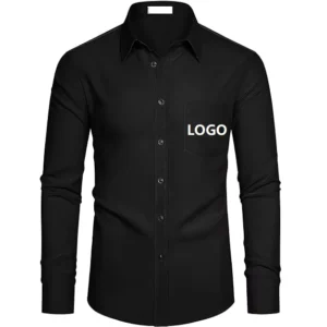 Men’s Oxford Shirts Custom Embroidery Logo 100% Cotton Button up Long Sleeve Oxford Shirt With Pocket