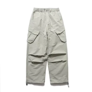 Men’s Pants Street Wear Vintage Fashion Multi Packet Straight Leg Overall Pants