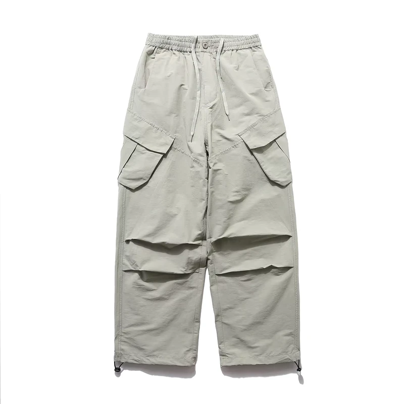 Men's Pants Street Wear Vintage Fashion Multi Packet Straight Leg Overall Pants