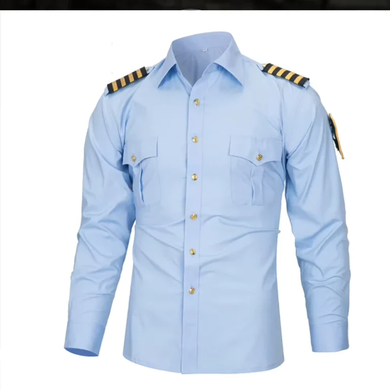 Mens-Pilot-Uniform-Short-Sleeve-Shirt-Hotel-Security-Guard-Property-Uniform-Multi-Color-With-Epaulets-Customizable