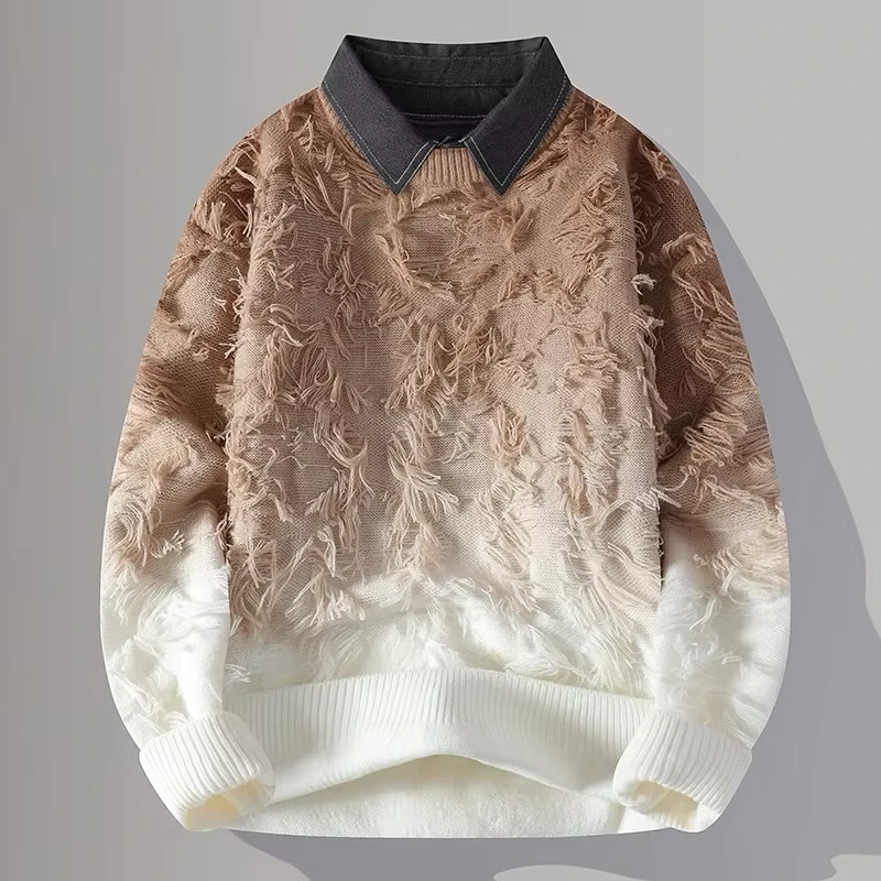Men's Plus-Size Sweaters Unique Knitted Designs for Autumn Winter Factory Direct Sales