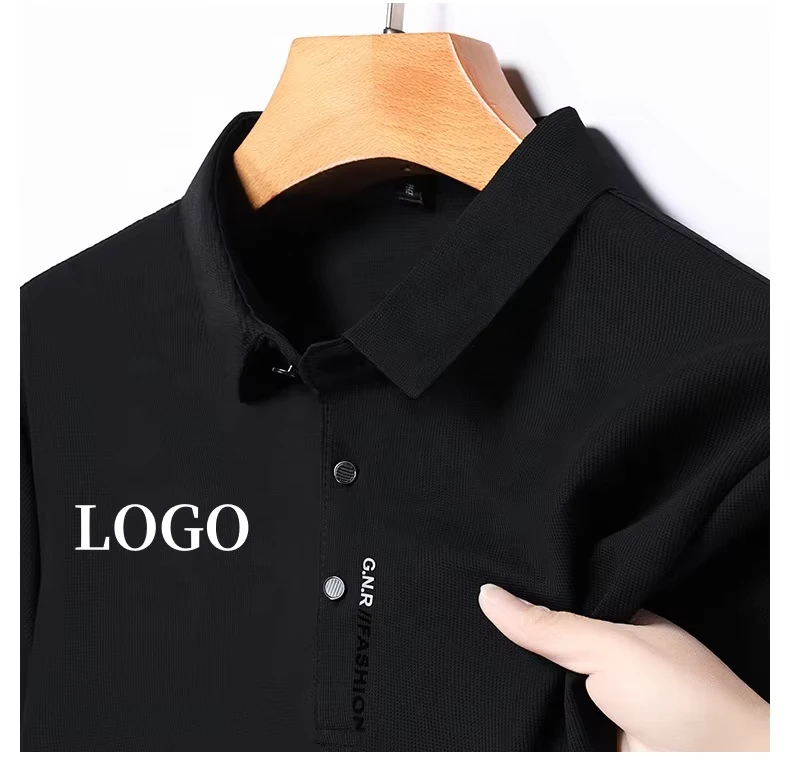Men's Polo Shirt Summer Business Leisure Fashion Embroidery Polo T-shirt 100% Cotton Breathable Knitted Solid Color Short Sleeve