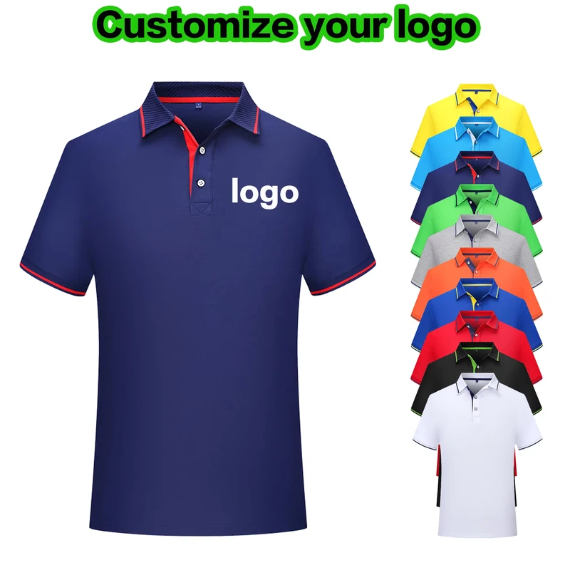 Men's Polyester Outdoor Sports Polo Shirt Breathable Quick-Dry Workwear Custom Logo