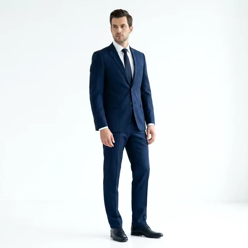 Men's Professional Suit Minimalist Easy Care Wrinkle Resistant Breathable Elastic Wear Resistant Suit