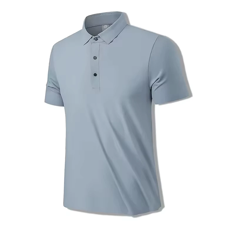 Men's Pullover Polo Shirt Solid Design Work Uniform Knitted Fabric Printed Logo