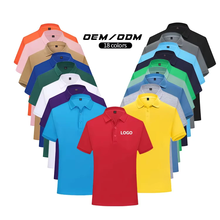 Men's Pure Cotton Blank Golf Polo Shirt Custom Printing Embroidery Uniform