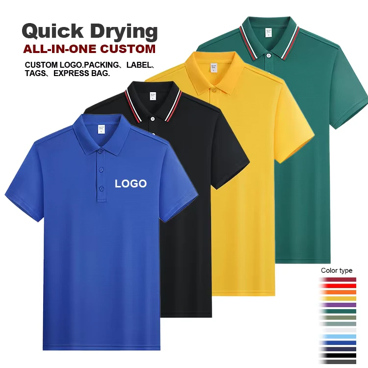 Men's Quick Dry Golf Polo Shirt Sports Workwear Printed Pattern
