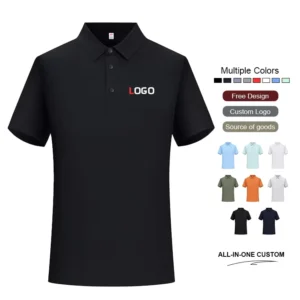 Men’s Quick-Dry Nylon-Spandex Golf Polo Shirt, Breathable, Outdoor Sport and Work Uniform