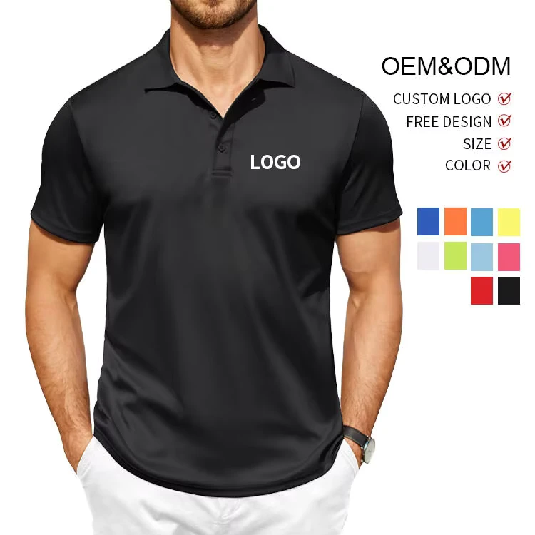 Men's Quick Dry Polo Shirt Workwear Solid Color Blank Plus Size Custom Logo