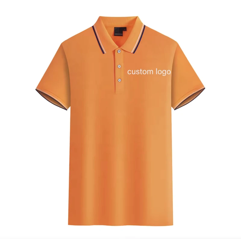 Men's Quick-Dry Polo Shirt with Striped Pattern, Custom Logo, and Anti-Wrinkle Finish