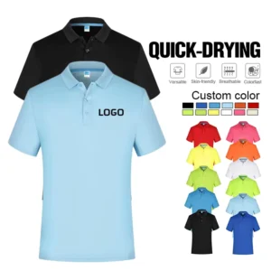 Men’s Quick Dry Short Sleeve Golf Polo Shirt Sports Work Uniform Embroidery