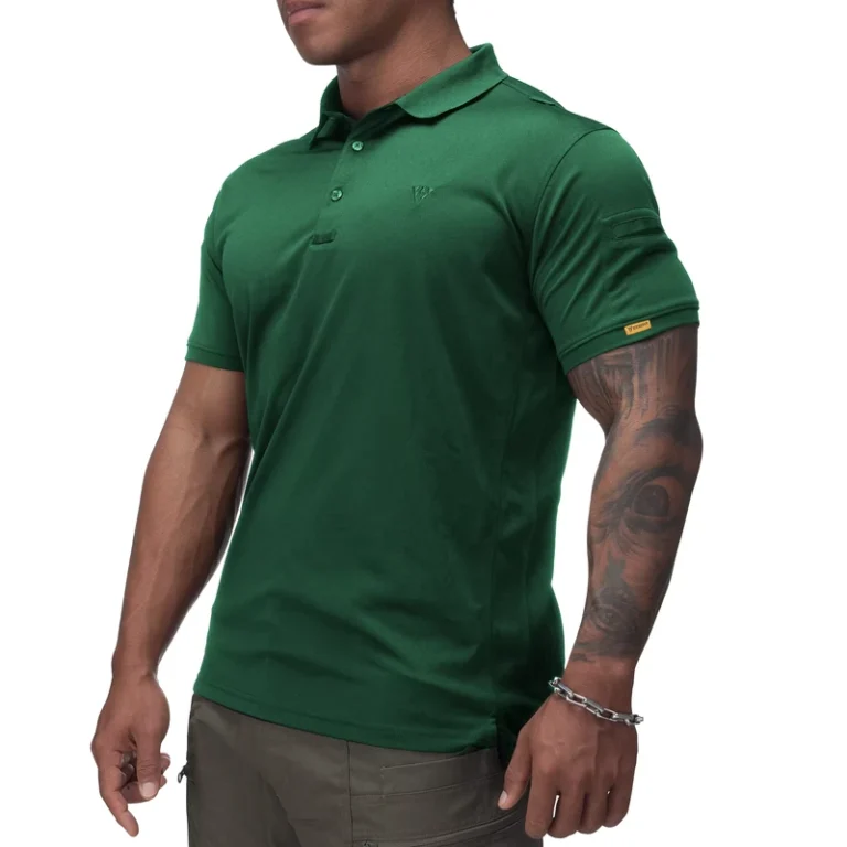 Mens-Quick-Dry-Tactical-Polo-Shirt-Short-Sleeve-Plain-Knitted