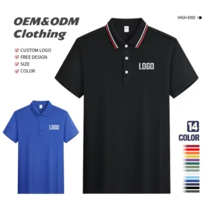 Men’s Quick-Drying Uniform Polo Shirt Custom Blank Work Golf Shirt with Embroidered Logo