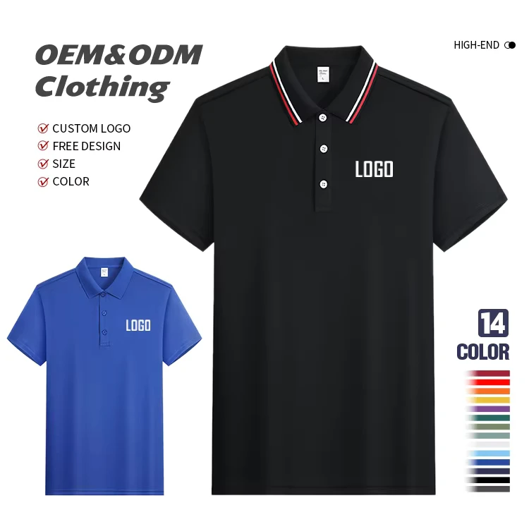 Men's Quick-Drying Uniform Polo Shirt Custom Blank Work Golf Shirt with Embroidered Logo