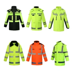 Men’s Reflective Emergency Rescue Jacket Work Wear Winter Fleece Coat Waterproof Hi Vis Uniform