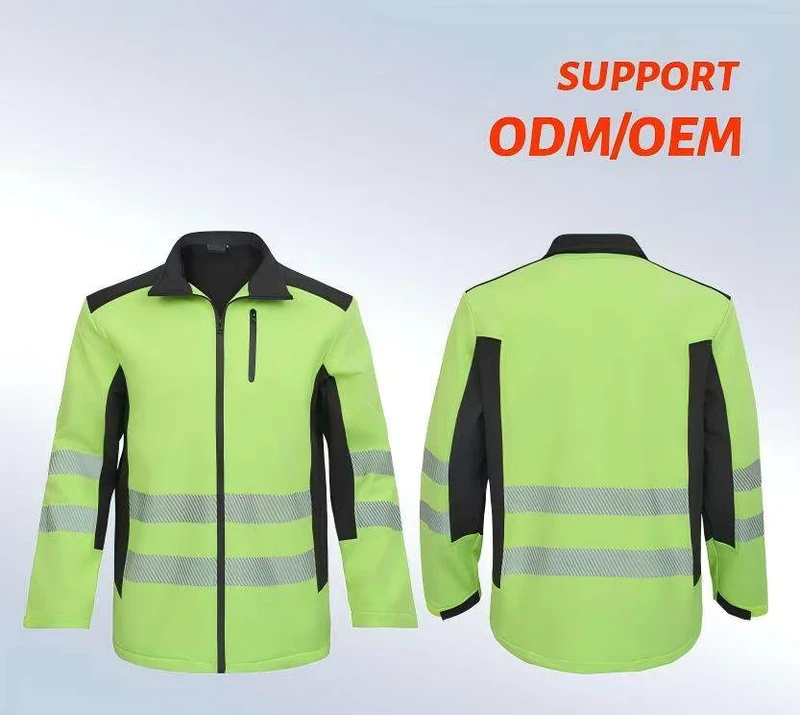 Men's Reflective Jacket Durable Fluorescent Safety Workwear Outdoor Wind proof Suit Anti Static FR Work