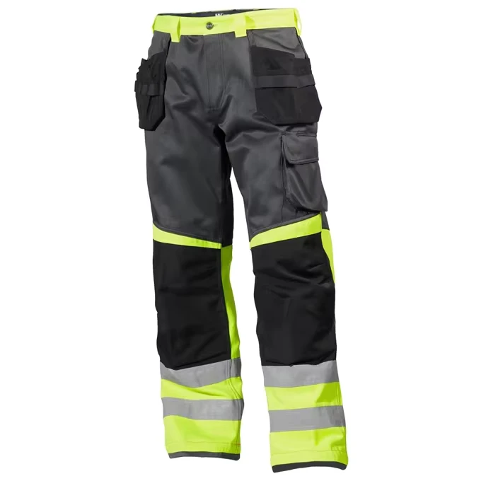 Mens Reflective Safety Hi Vis Trousers Men's Industrial Durable Cotton Hi-Vis Safety Workwear Pants