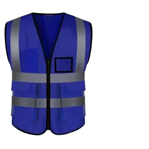 Mens-Reflective-Security-Safety-Vest-with-Custom-Logo-Hi-Vis-Polyester-Multi-Pocket-Workwear-for-Roadway-Use