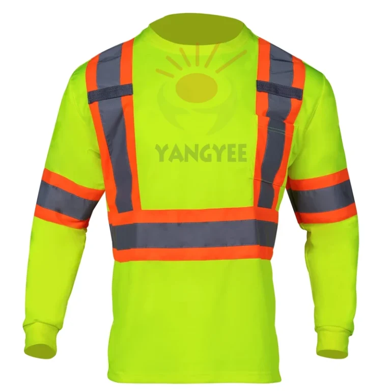 Mens-Reflective-Strip-Coveralls-Mens-Hi-Vis-Shirt-Yellow-Safety-Long-Sleeves-T-Shirt