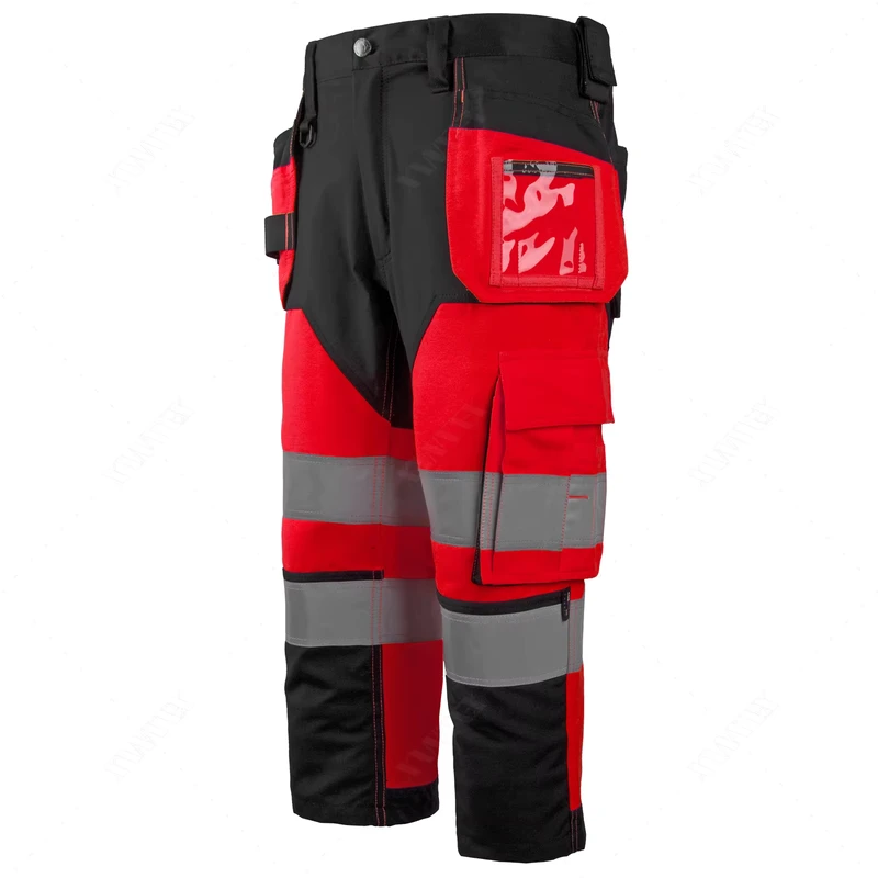 Men's Safety High Visibility Workwear Construction Waterproof Lightweight Trousers Hi Vis Stretch Pants Uniform Working Pants