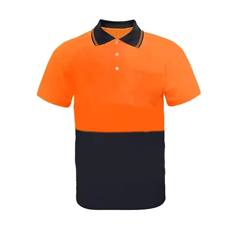 Mens-Safety-T-Shirts-Hi-Vis-Reflective-Polo-with-Pocket-Short-Sleeve-Breathable-Workwear-Customizable-Logo-Made-of-Polyester