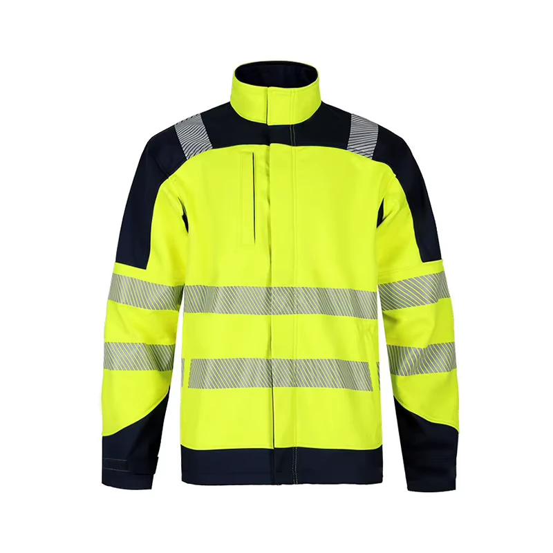 Men's Safety Winter Workwear Jacket Traffic Roadway Work Clothes with Reflective Strips Custom High Visibility Work Uniform