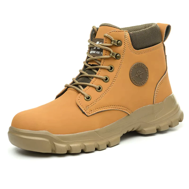 Men's Safety Work Boots Microfiber Leather High Top Steel Toe Cap Anti Smash Puncture Proof Waterproof Non Slip Wear Resistant