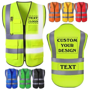 Men’s Security Embroidery Construction Winter Workwear Visible Orange Thickened Reflective Safety Jackets for Promotion