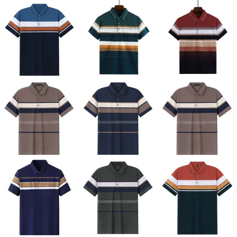 Mens-Short-Sleeve-Antibacterial-Pure-Cotton-Casual-Polo-Shirt