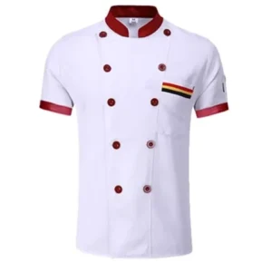 Men’s Short-Sleeve Breathable Twill Chef Workwear for Kitchens, Catering, Restaurants, Bakeries, and Hotels