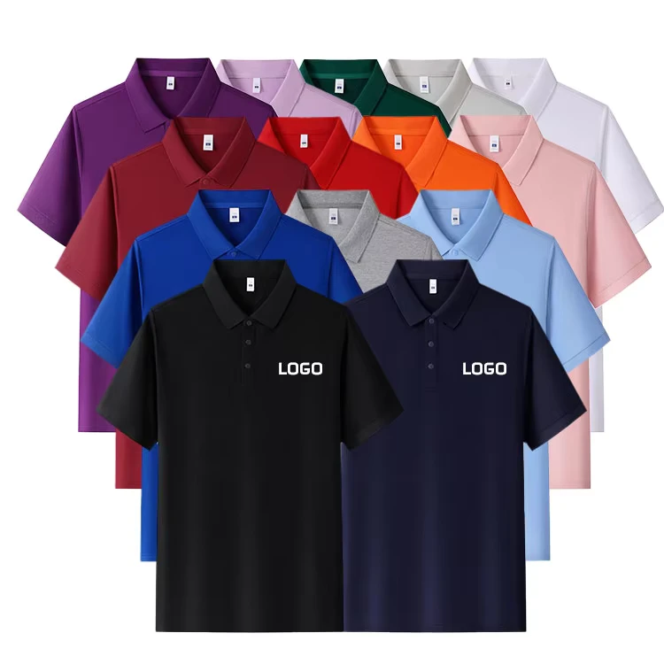 Men's Short Sleeve Cotton Golf Polo Shirt, Plain Solid Color, Casual
