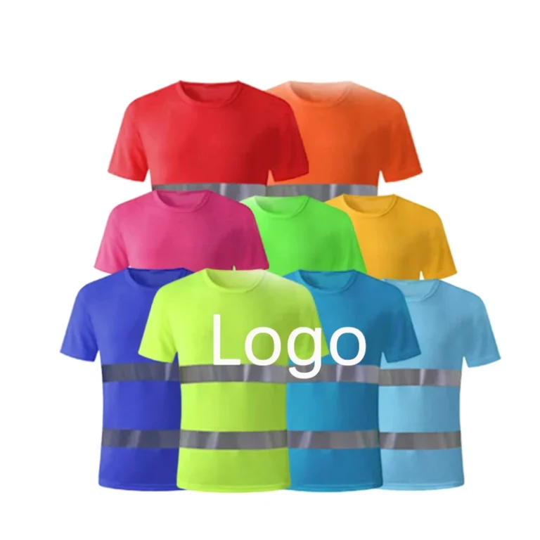 Mens-Short-Sleeve-High-Visibility-Reflective-Safety-Workwear-Polo-Shirt-Custom-Logo