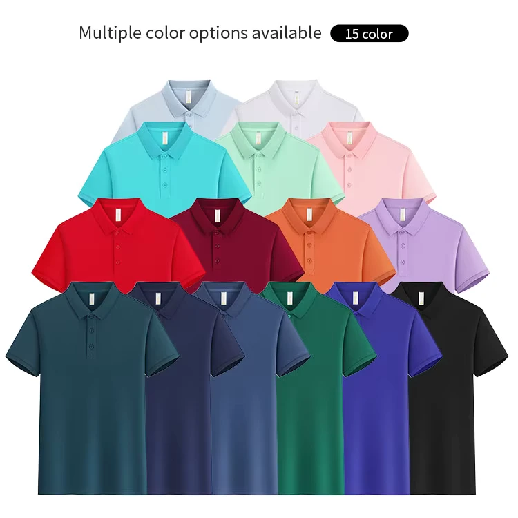 Men's Short Sleeve Printed Golf Polo Shirt European Size Workwear Embroidery