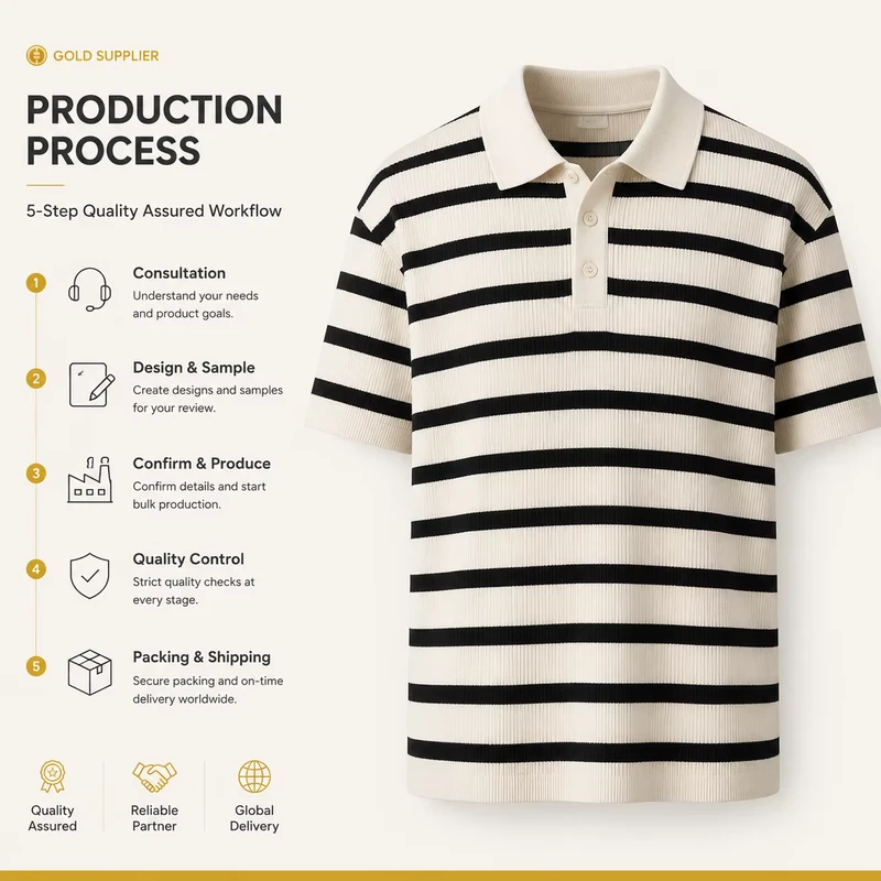 Men's Short-Sleeve Ribbed Knit Striped Polo Sweater